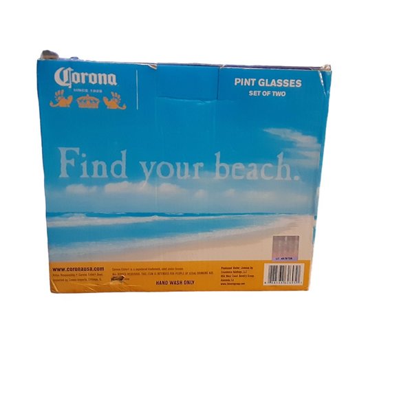 Set of 2 CORONA Extra Pint Beer/Cerveza Glasses 16 oz Barware - Picture 3 of 3